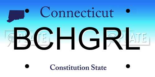 BCHGRL Connecticut License Plate