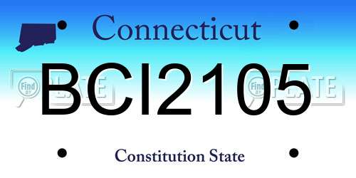 BCI2105 Connecticut License Plate