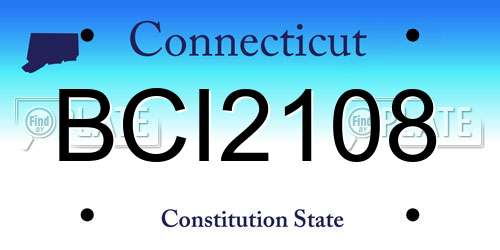 BCI2108 Connecticut License Plate