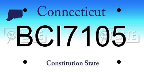 BCI7105 Connecticut License Plate