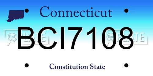 BCI7108 Connecticut License Plate