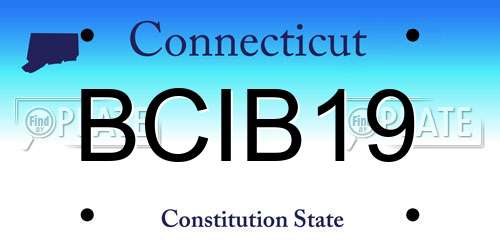 BCIB19 Connecticut License Plate