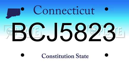 BCJ5823 Connecticut License Plate