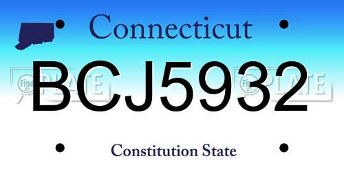 BCJ5932 Connecticut License Plate