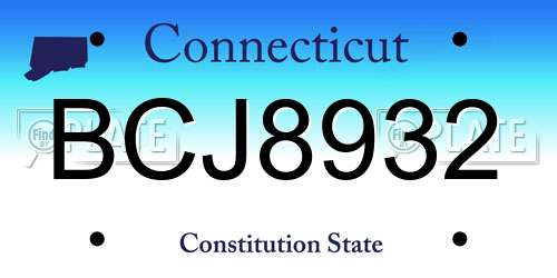 BCJ8932 Connecticut License Plate