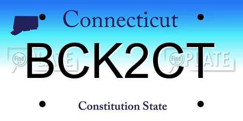 BCK2CT Connecticut License Plate