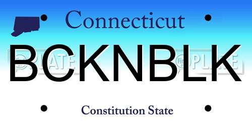 BCKNBLK Connecticut License Plate