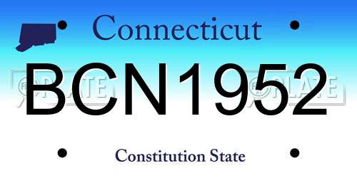 BCN1952 Connecticut License Plate