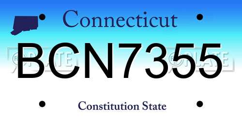 BCN7355 Connecticut License Plate