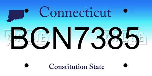 BCN7385 Connecticut License Plate