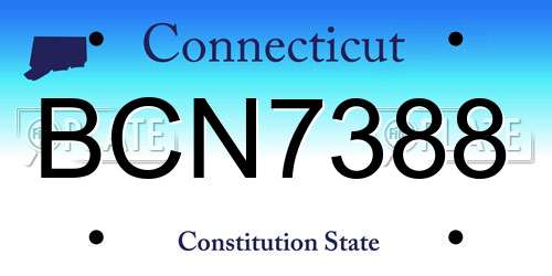 BCN7388 Connecticut License Plate