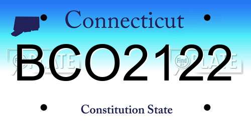 BCO2122 Connecticut License Plate