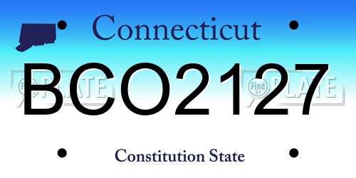 BCO2127 Connecticut License Plate