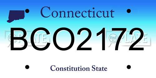 BCO2172 Connecticut License Plate