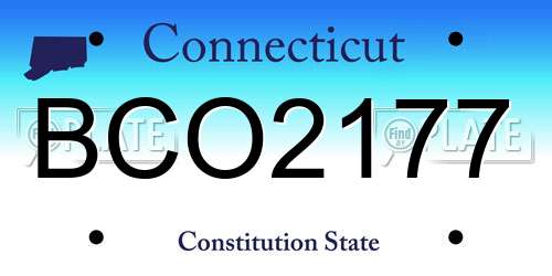 BCO2177 Connecticut License Plate
