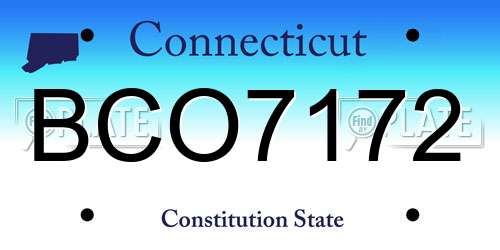 BCO7172 Connecticut License Plate