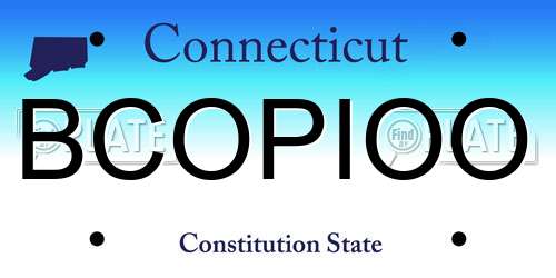 BCOPIOO Connecticut License Plate