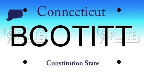 BCOTITT Connecticut License Plate