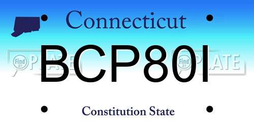 BCP80I Connecticut License Plate