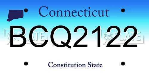 BCQ2122 Connecticut License Plate