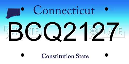 BCQ2127 Connecticut License Plate