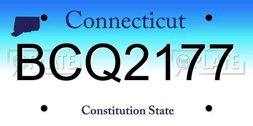 BCQ2177 Connecticut License Plate