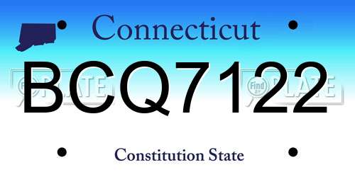 BCQ7122 Connecticut License Plate