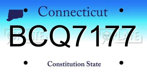 BCQ7177 Connecticut License Plate