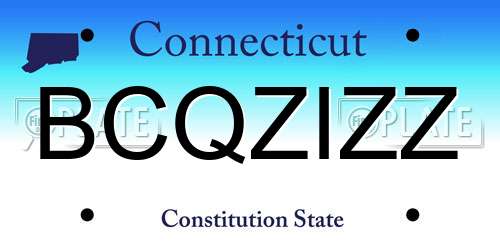 BCQZIZZ Connecticut License Plate