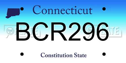 BCR296 Connecticut License Plate