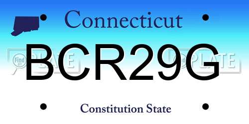 BCR29G Connecticut License Plate