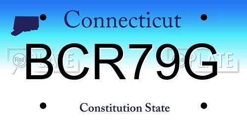 BCR79G Connecticut License Plate