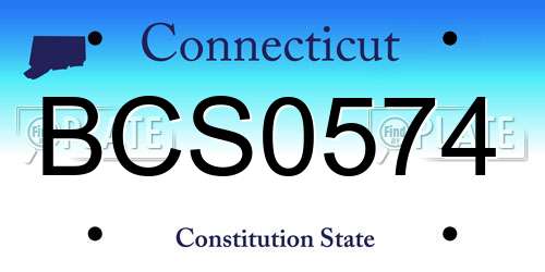 BCS0574 Connecticut License Plate