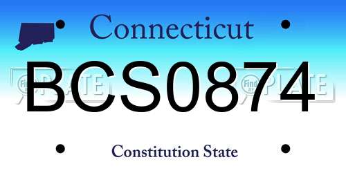 BCS0874 Connecticut License Plate