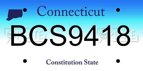 BCS9418 Connecticut License Plate