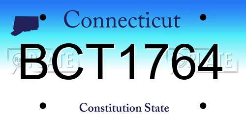 BCT1764 Connecticut License Plate
