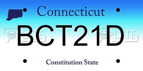 BCT21D Connecticut License Plate