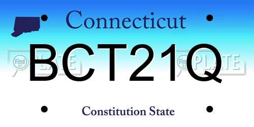 BCT21Q Connecticut License Plate