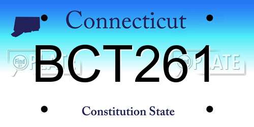 BCT261 Connecticut License Plate