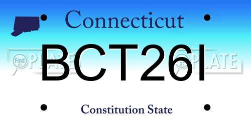 BCT26I Connecticut License Plate