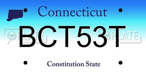 BCT53T Connecticut License Plate