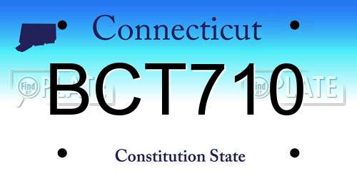 BCT710 Connecticut License Plate