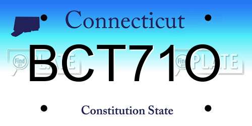 BCT71O Connecticut License Plate