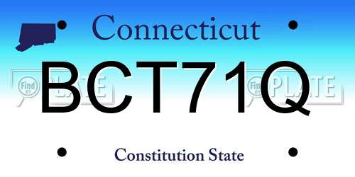 BCT71Q Connecticut License Plate