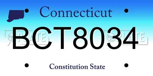 BCT8034 Connecticut License Plate
