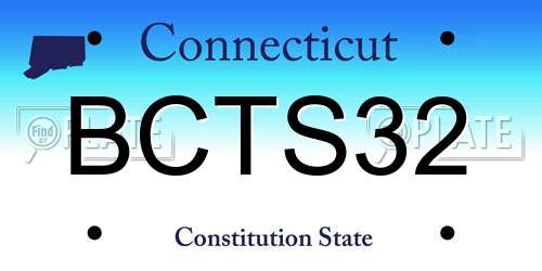 BCTS32 Connecticut License Plate