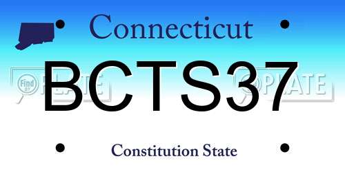 BCTS37 Connecticut License Plate