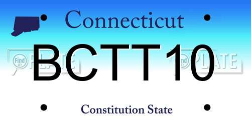 BCTT10 Connecticut License Plate