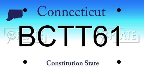 BCTT61 Connecticut License Plate