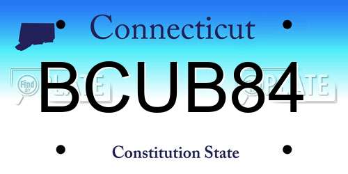 BCUB84 Connecticut License Plate
